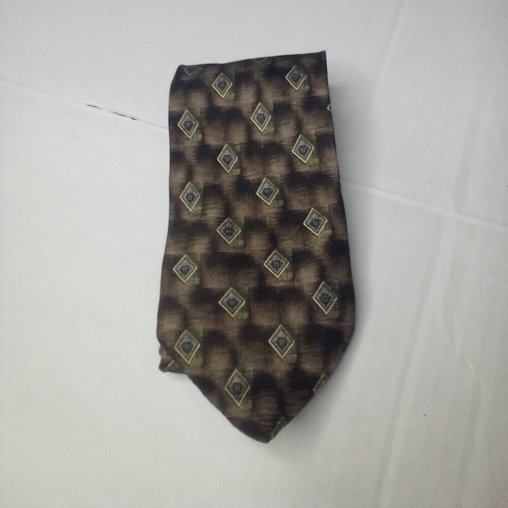 Puritan Tie Necktie Men Silk Green Gold Black